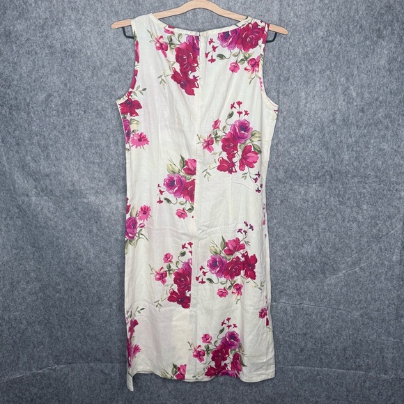 NWT Laura Ashley Floral Linen Dress- Sz‎ 8/12UK - Picture 2 of 6